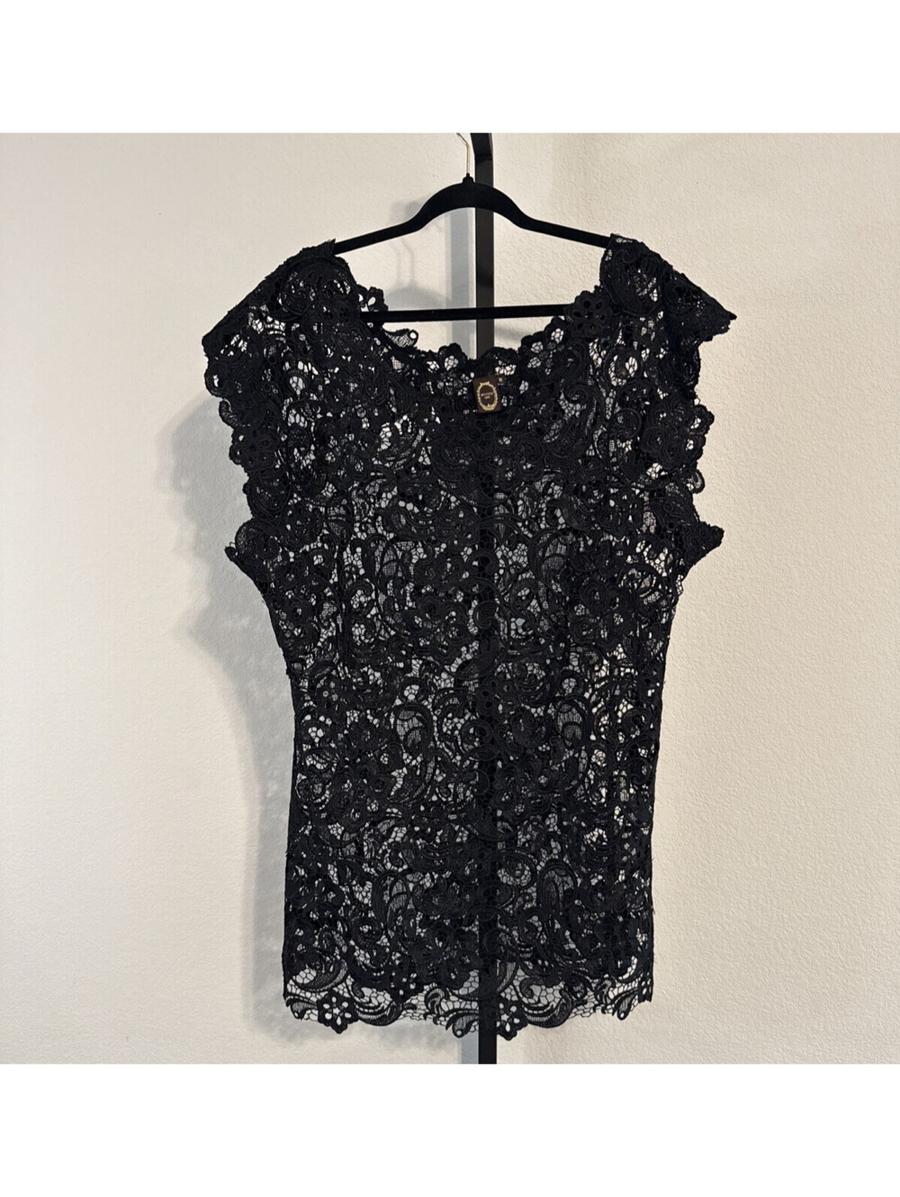 ROCOCO 1981 Sheer Lace Cap Sleeve Dress MED
